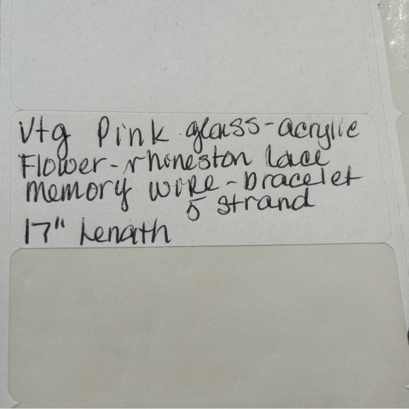 Vintage pink glass crystal, rhinestone lace memory wire unique design - Picture 10 of 10